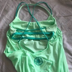 Size 6 SoulCycle x lululemon top in lime green